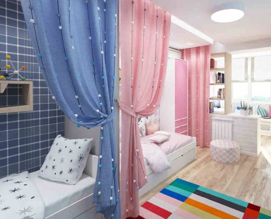 Детская комната для разнополых детей — 90 фото идей зонирования и применения современных сочетаний для двух детей