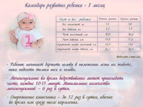Подробная таблица развития малыша по месяцам от рождения до года