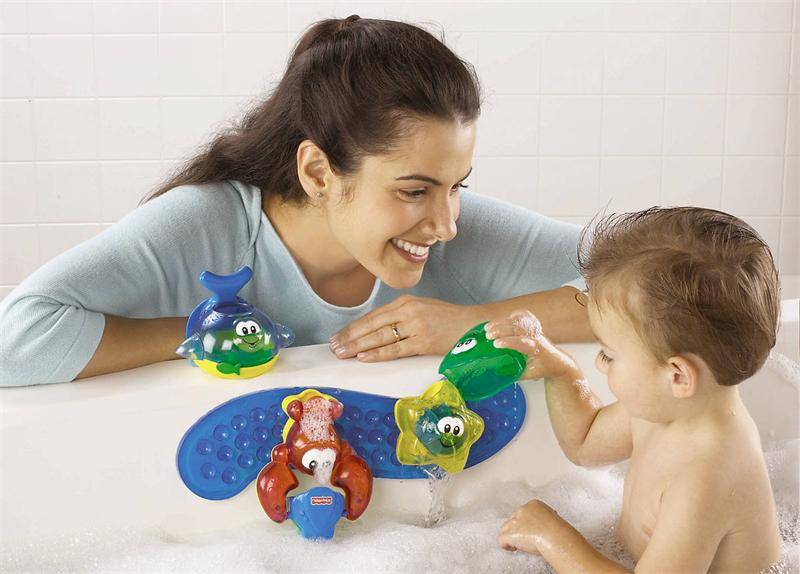 "игра в ванной". развивающие игры для детей 1 года.