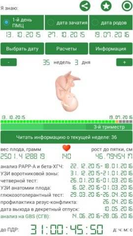 Калькулятор беременности и родов | университетская клиника