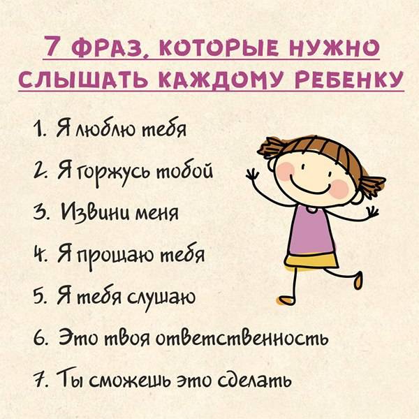10 важных фраз, которые стоит говорить ребенку ежедневно!