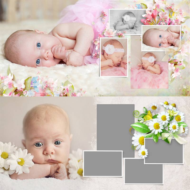 Фотоколлаж новорожденного ребенка самостоятельно за 2 минуты!
