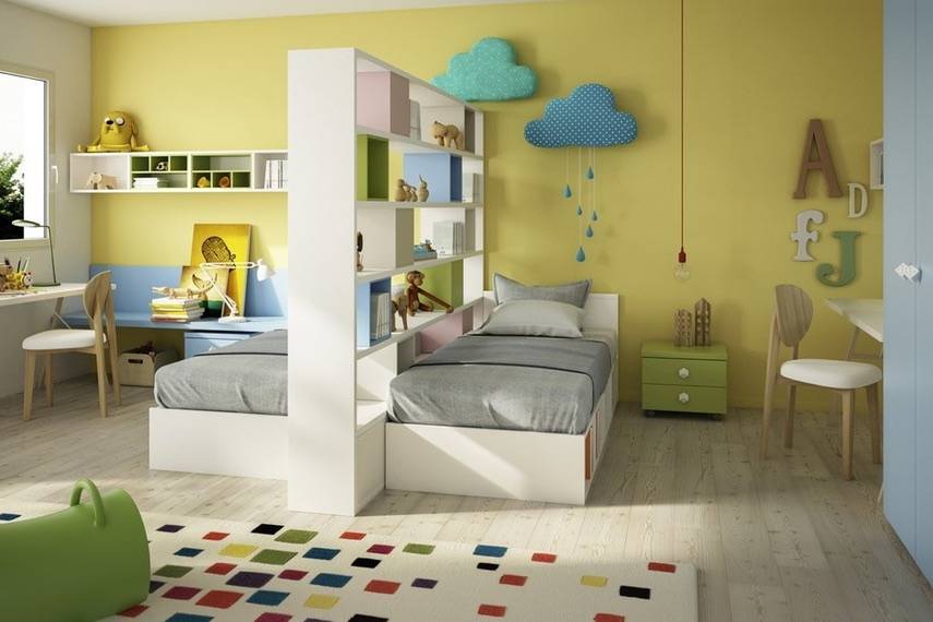 Дизайн детской комнаты для двух разнополых детей - 36 фото