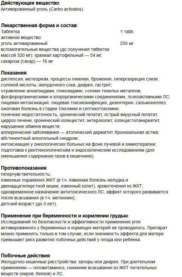 Активированный уголь: инструкция по применению для похудения, очищения организма, при беременности, аллергии. цена - medside.ru